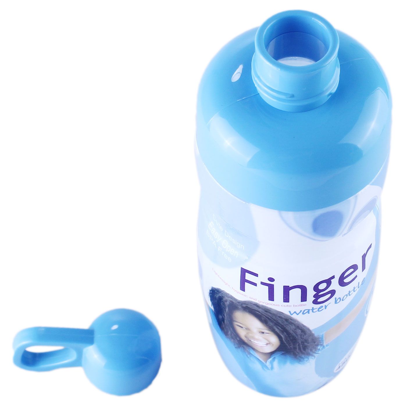 Lock & Lock Finger Water Bottle 450ml Blue - 4