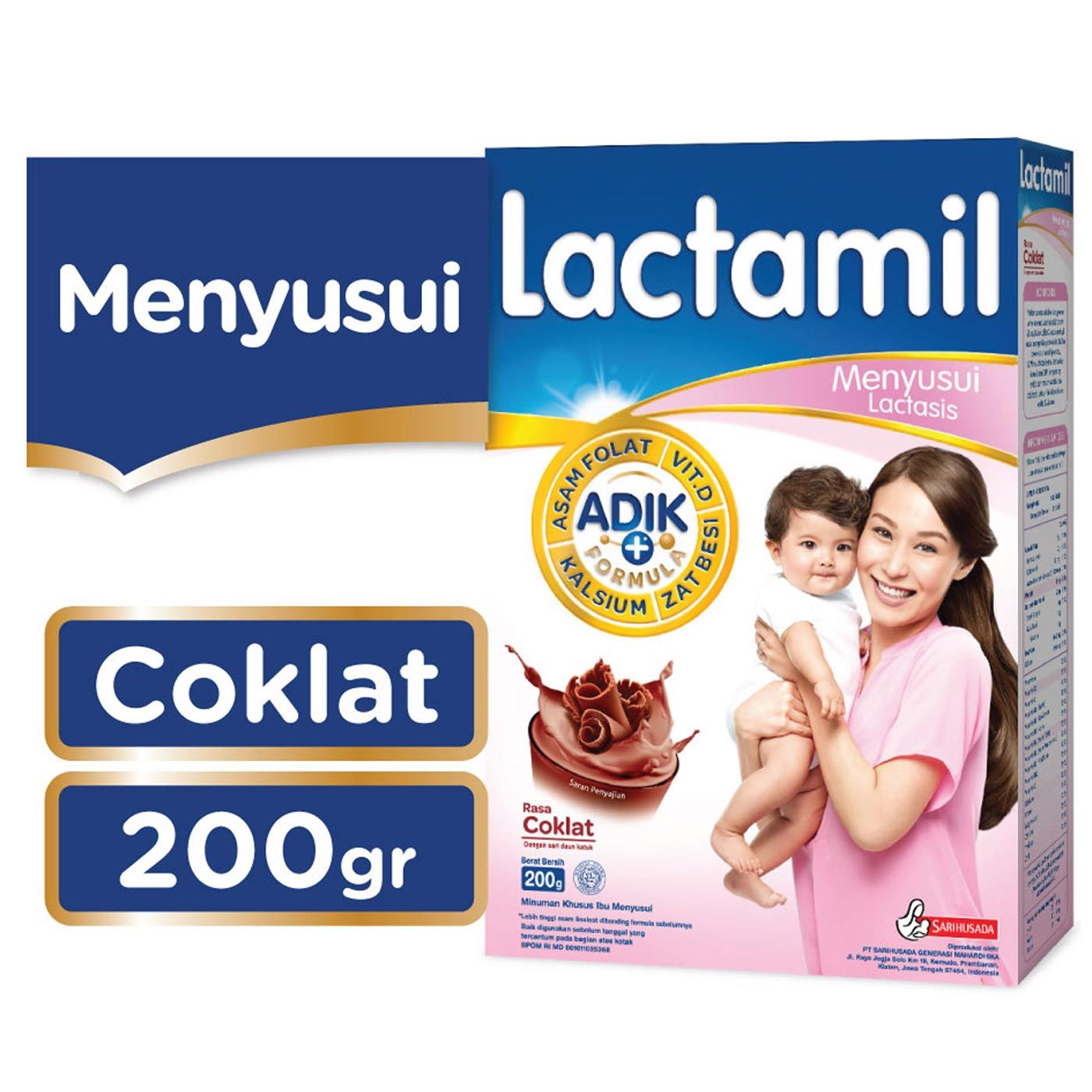 Lactamil Lactasis Coklat 200gr Box - 1