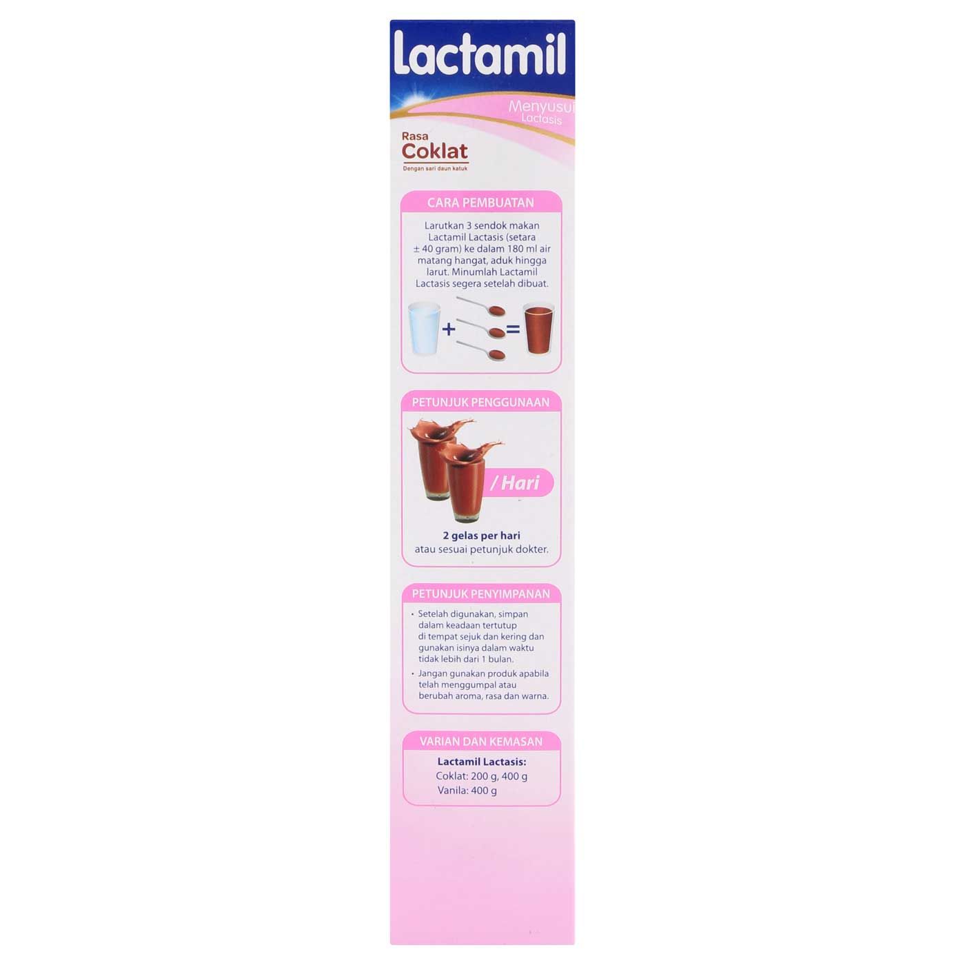 Lactamil Lactasis Coklat 200gr Box - 4