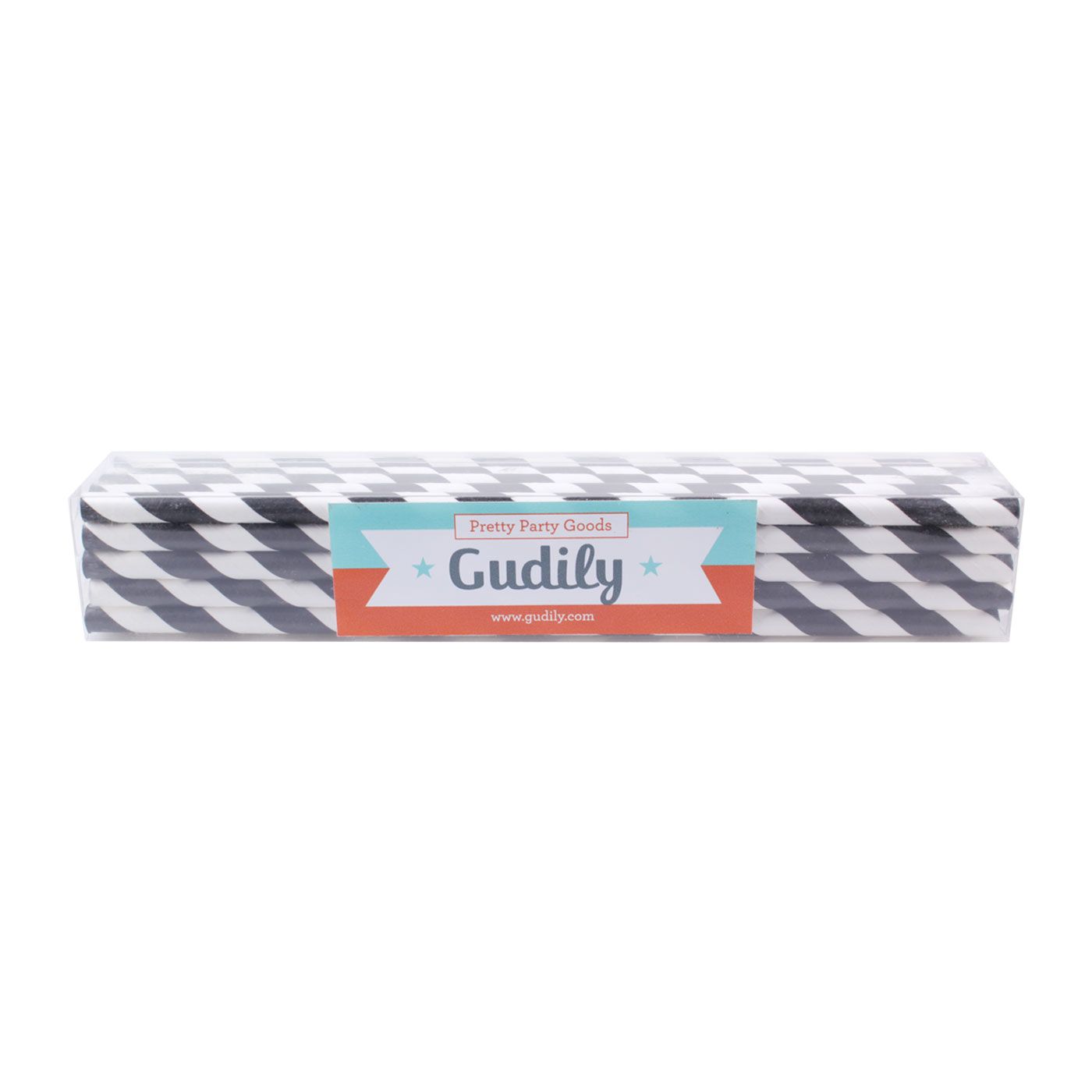 Gudily Striped Straw Black & White - 1