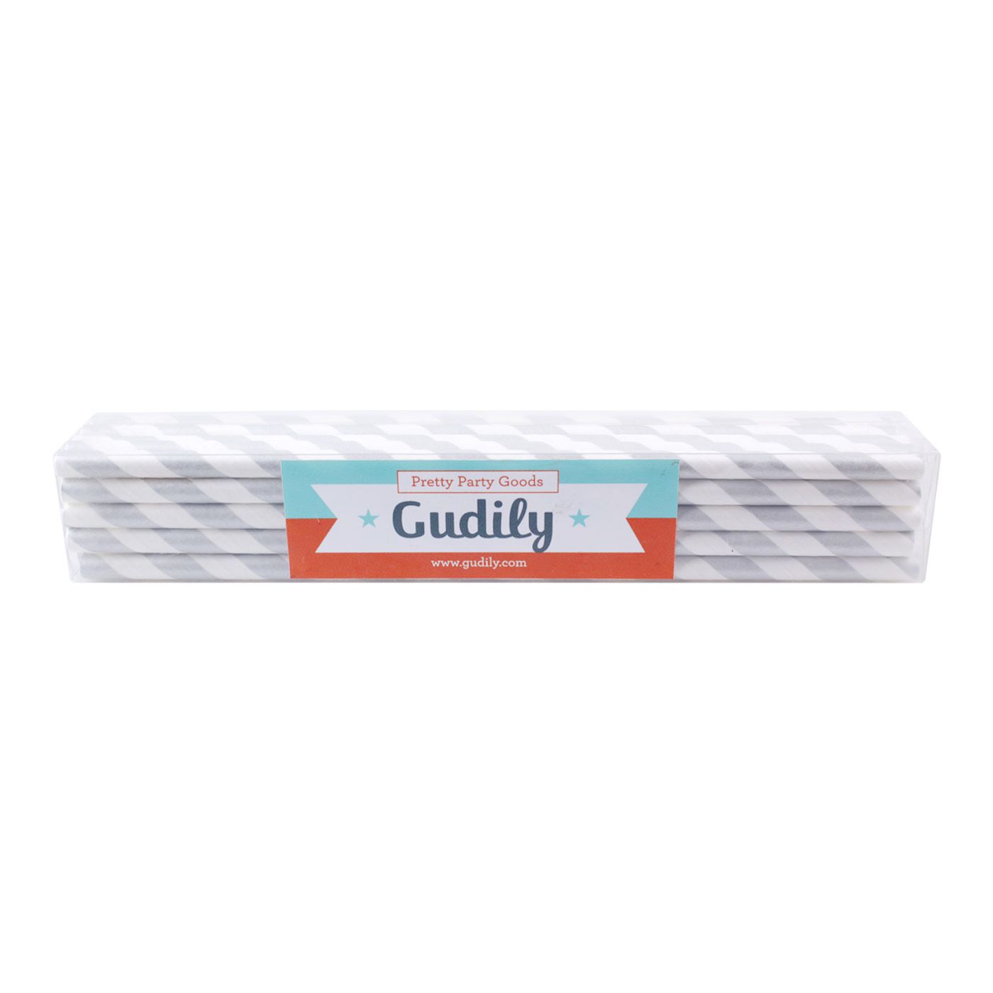 Gudily Striped Straw Silver & White - 1