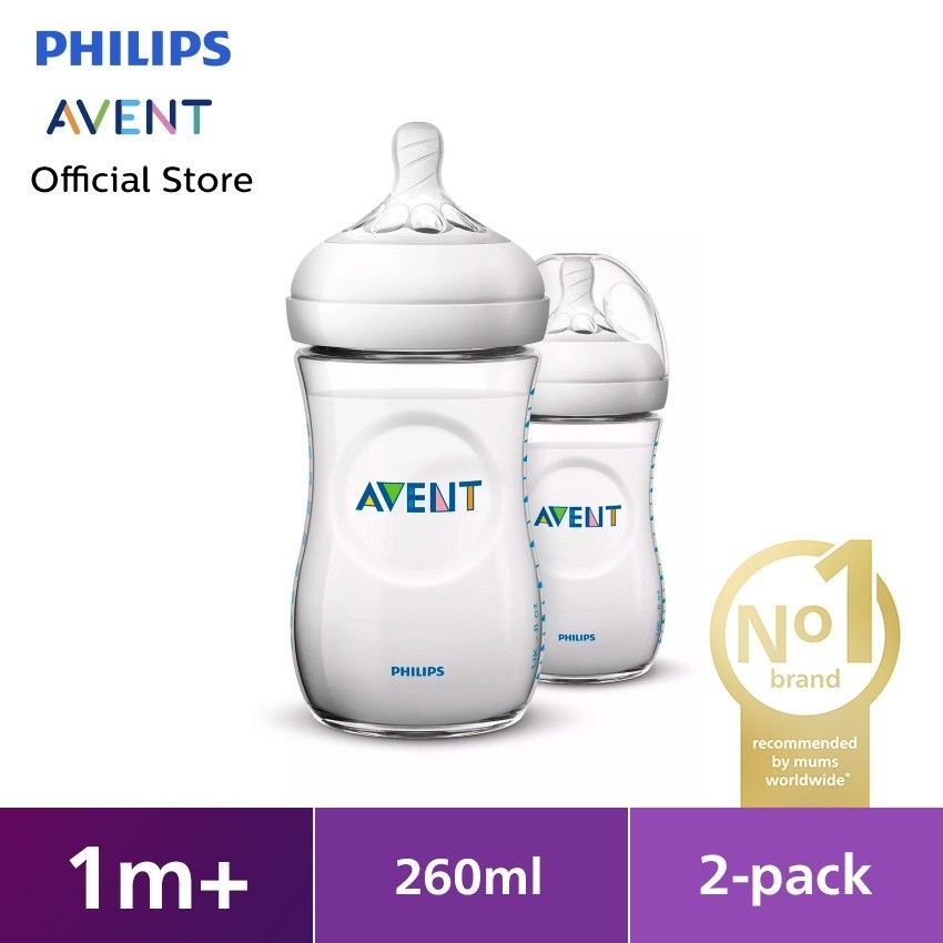 Philips Avent Natural Twin Bottle 1M+ 260 ml SCF693/23 Botol Susu - 1