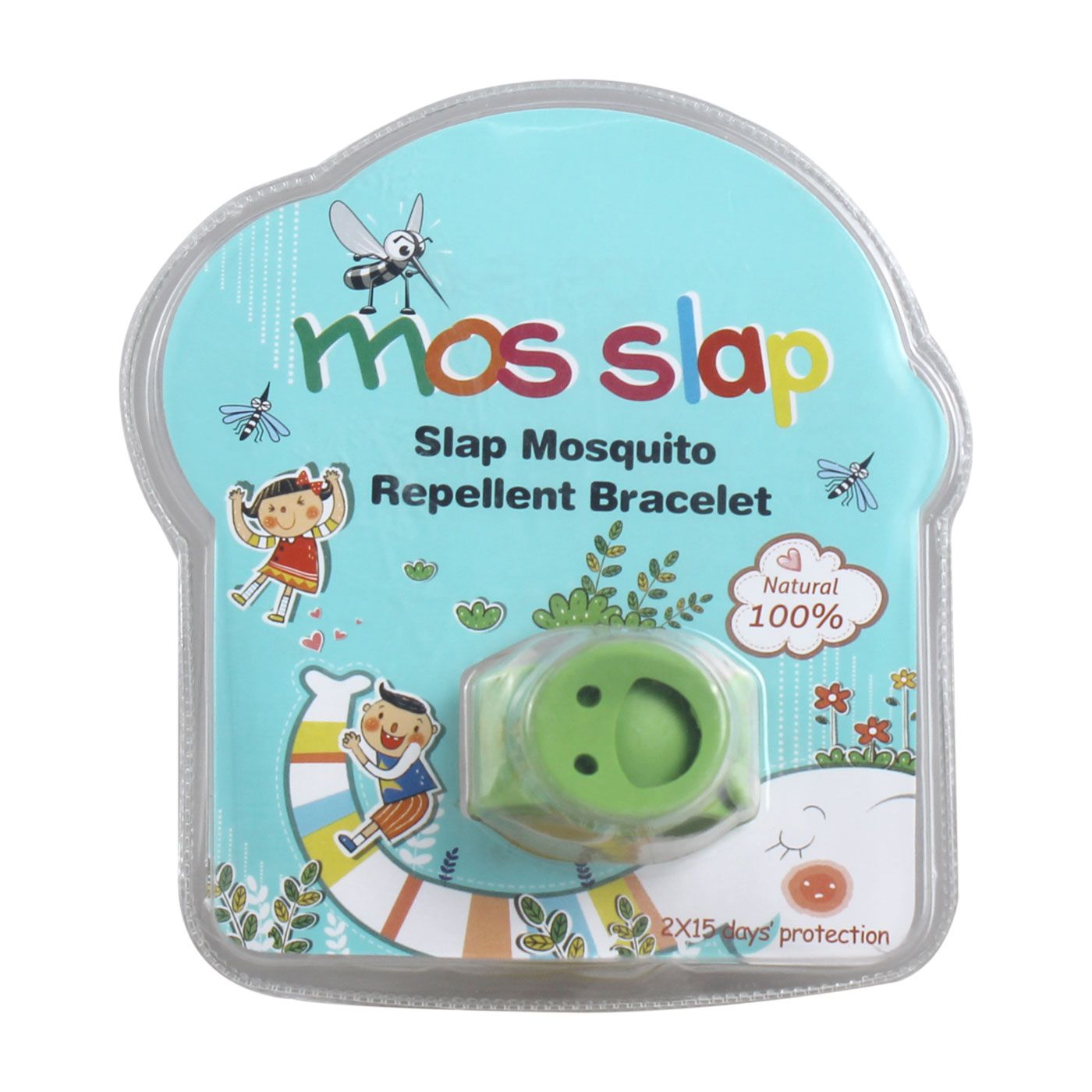 Mosslap Mosquito Repellent Bracelet Smiley Green - 3