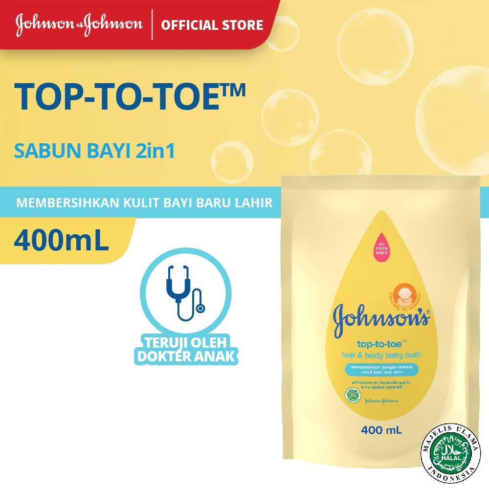 JOHNSON'S Top To Toe Wash 400ml (Refill) - 1