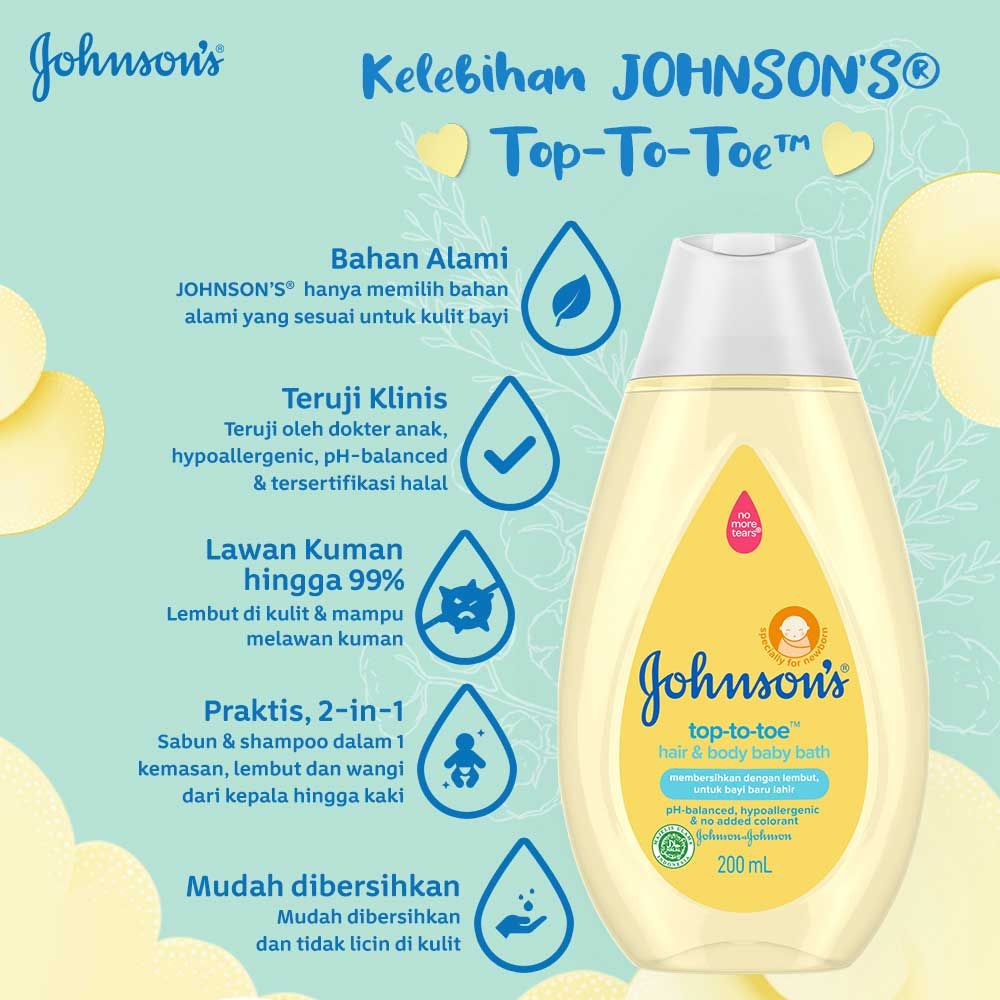 JOHNSON'S Top To Toe Wash 200ml - 3
