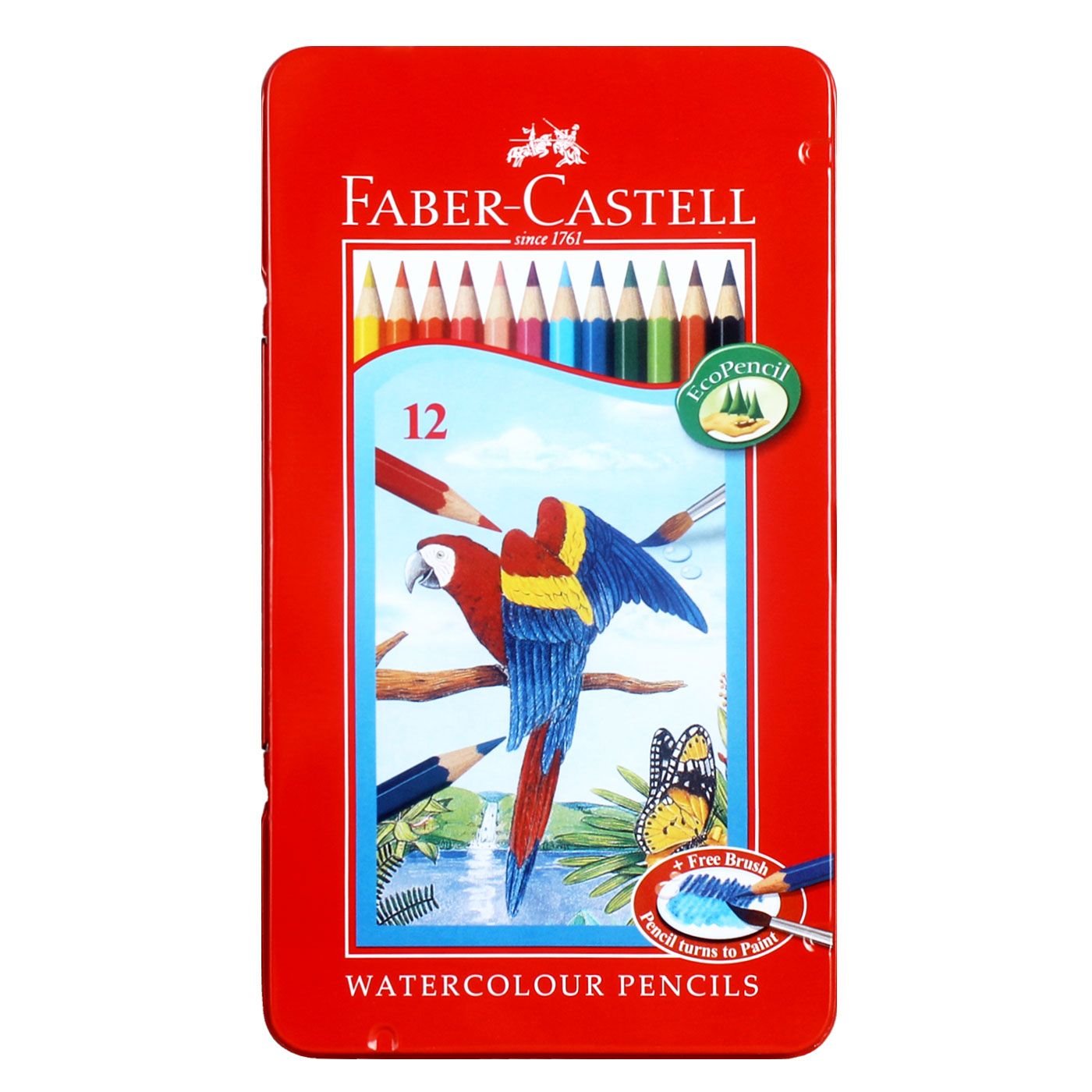 Faber Castell Watercolour Pencils in Tin Case (Isi 12) - 1