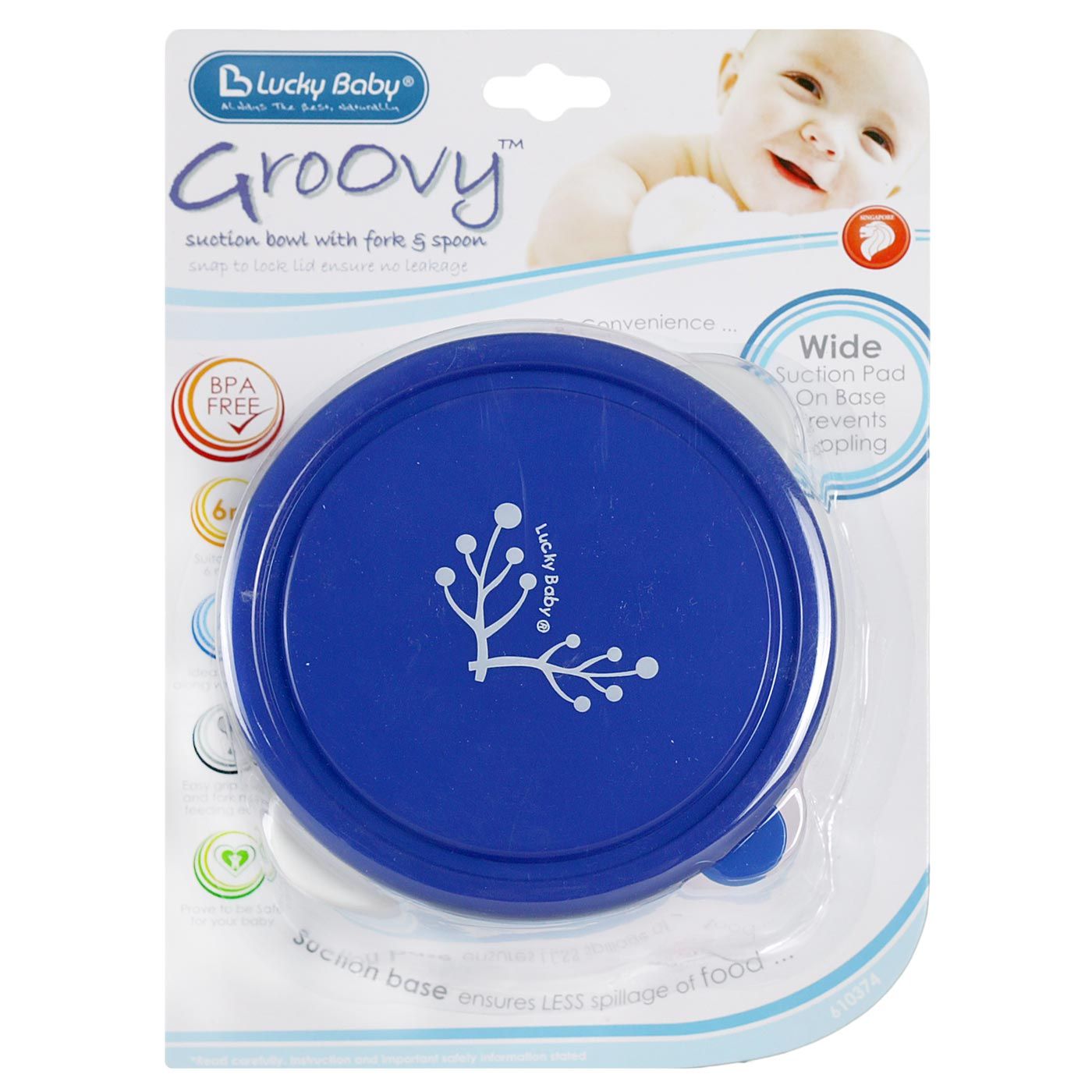 Lucky Baby Groovy Suction Bowl Blue - 1