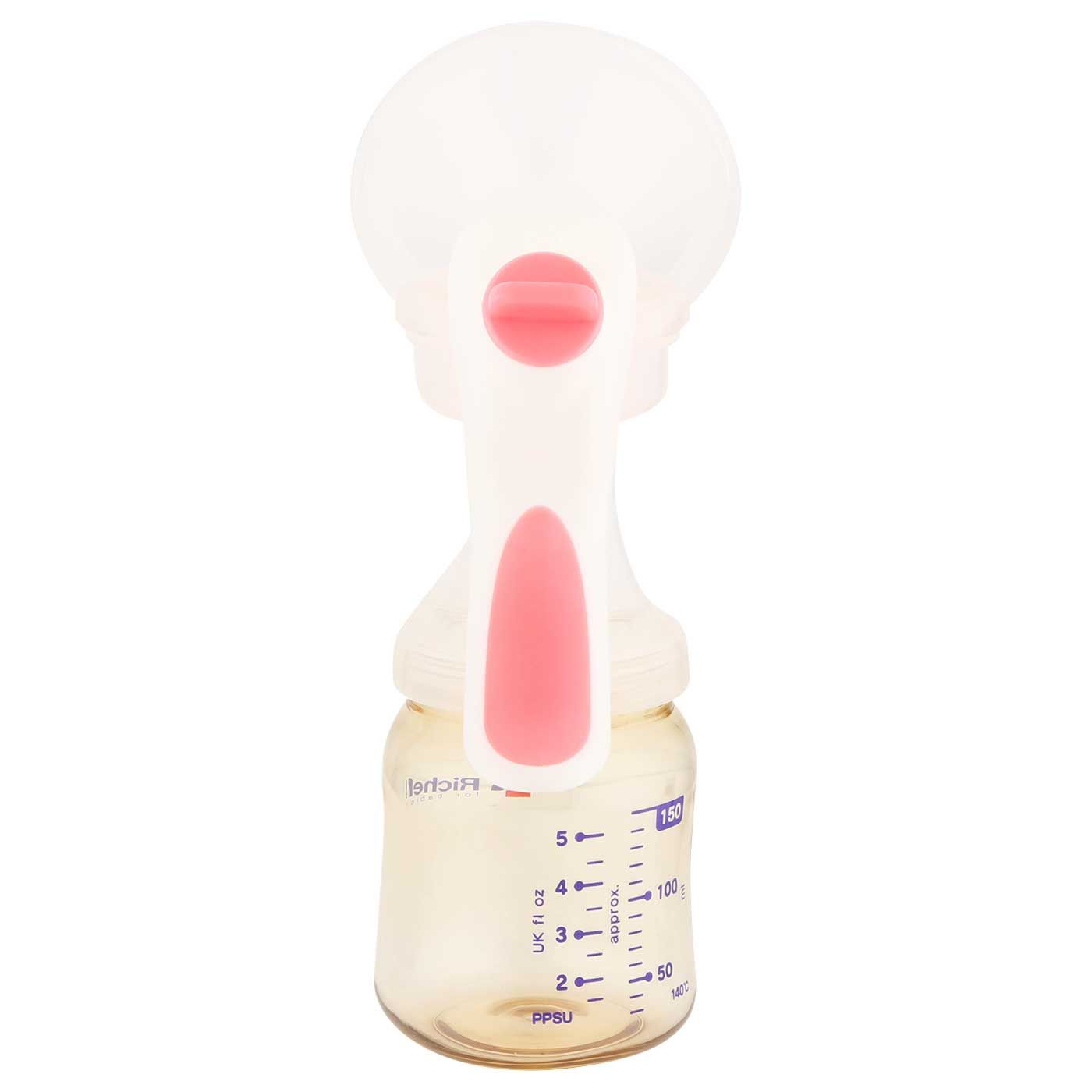Richell Baby Breast Pump with PPSU Bottle & Parts - 5