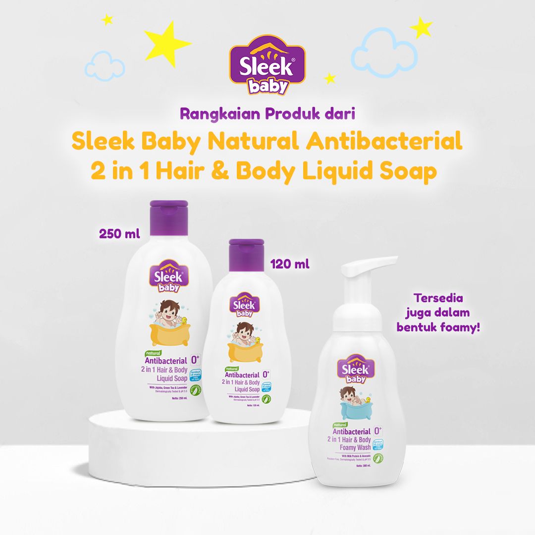 Sleek Baby Antibacterial 2 in 1 Hair & Body Liquid Soap Botol 120ml - 4