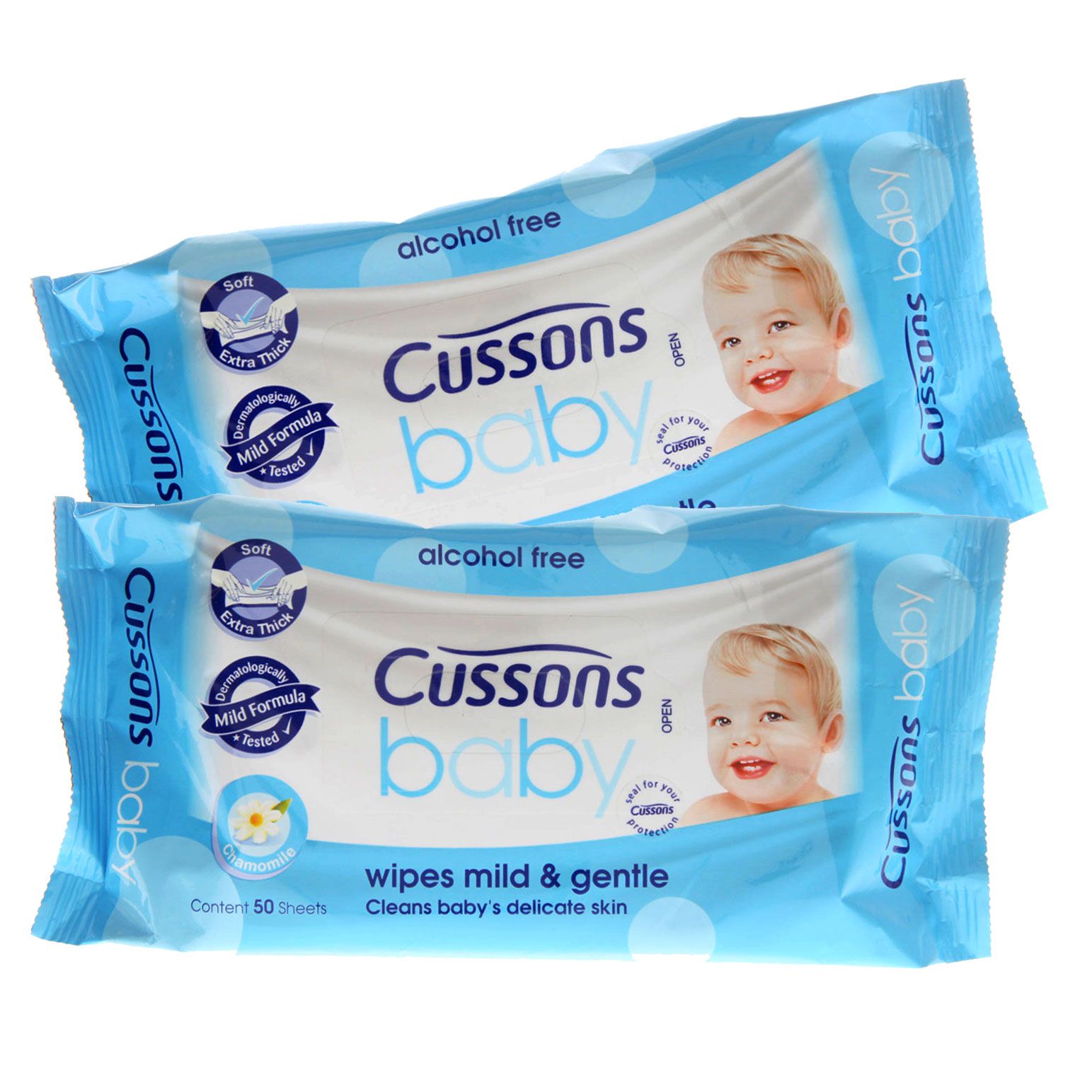Cussons Baby Thick Wipes Mild & Gentle 50's (Isi 2) - 1