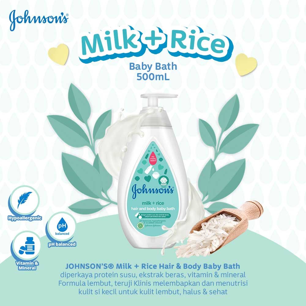 JOHNSON'S Milk & Rice Bath 500ml - 2
