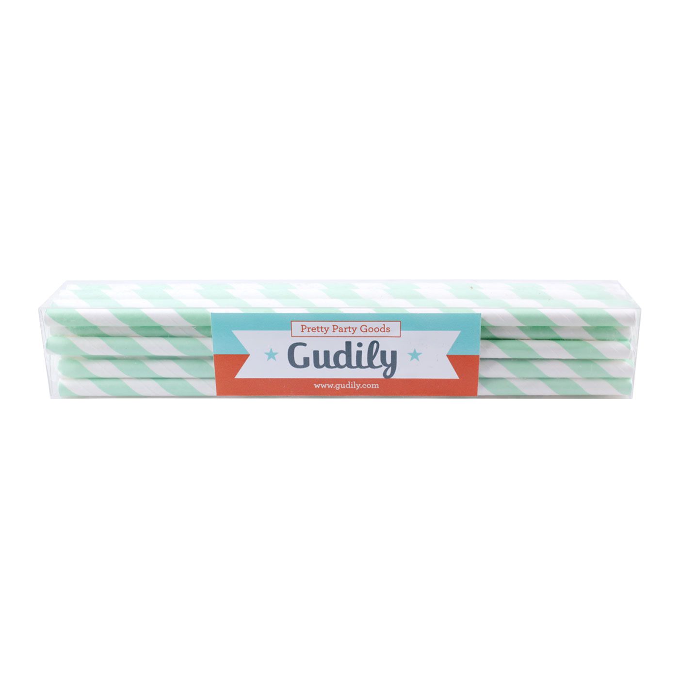 Gudily Striped Straw Mint Green & White - 1