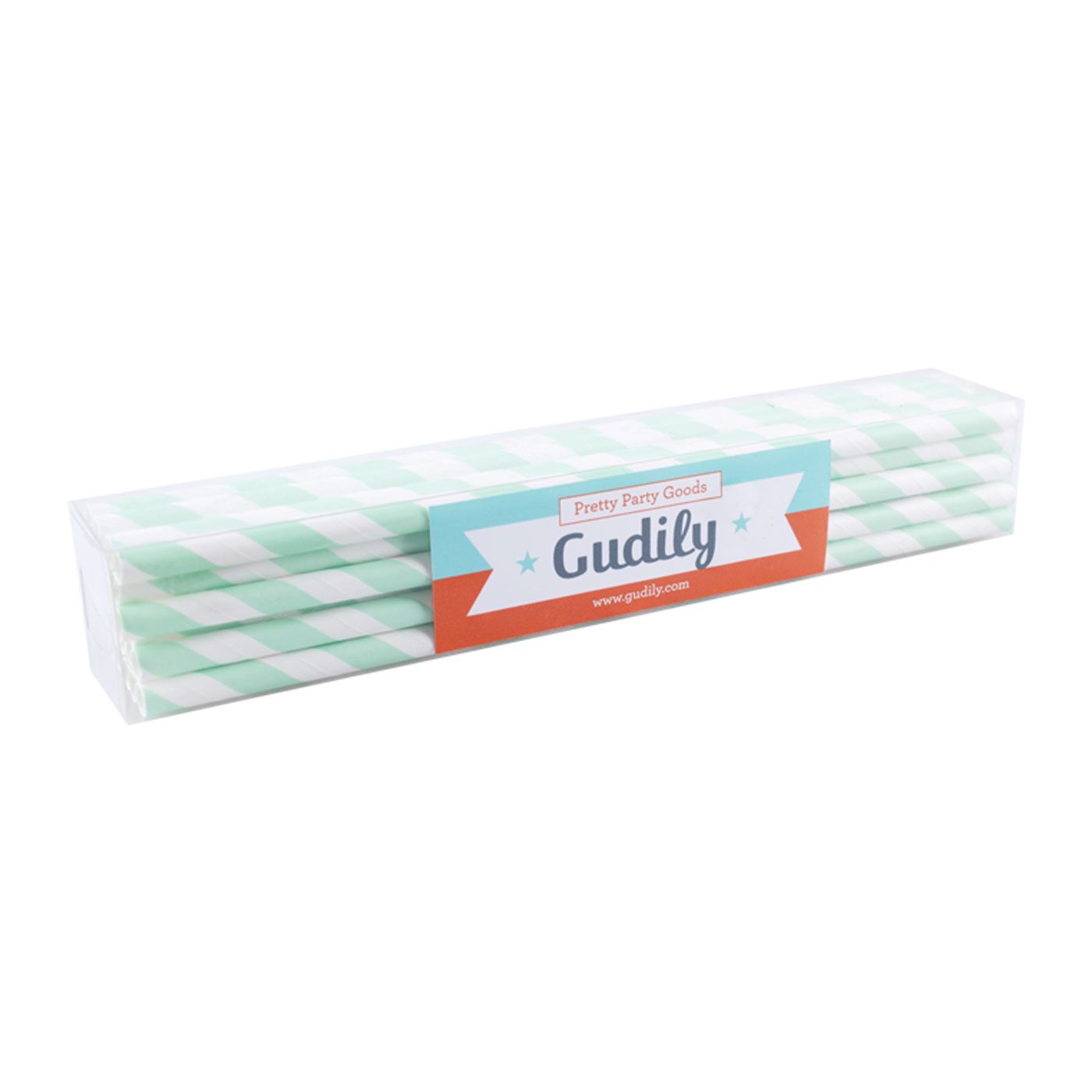 Gudily Striped Straw Mint Green & White - 2