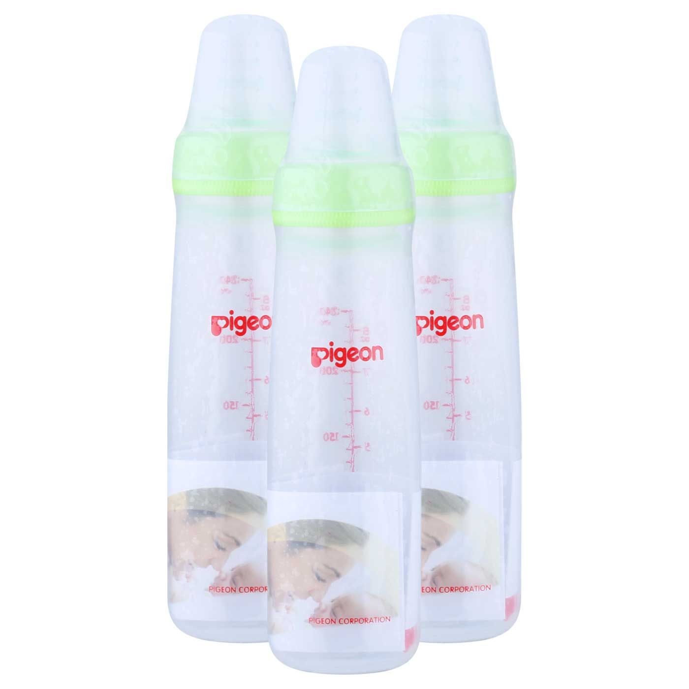 Pigeon Botol Triple Pack KP PP 240ml with Silicone M Green - 1