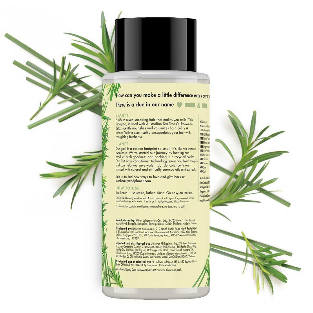 Love Beauty & Planet Radical Refresher, Tea Tree Oil & Vetiver Shampoo 400ml - 3