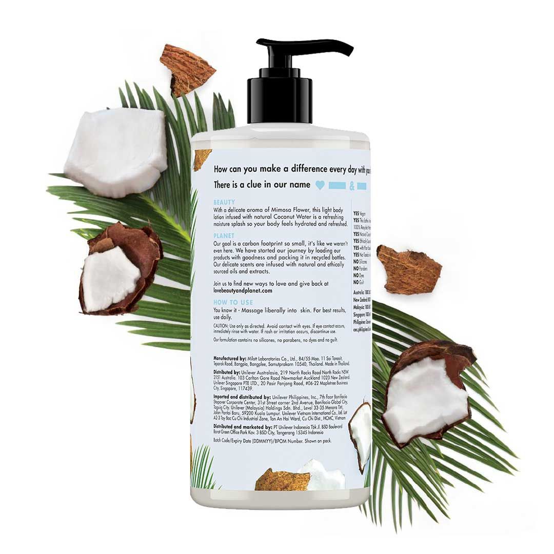 Love Beauty & Planet Luscious Hydration, Coconut Water & Mimosa Flower Body Lotion 400ml - 3