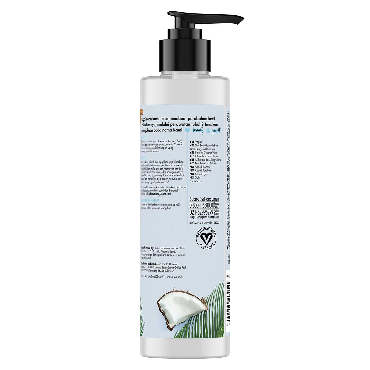 Love Beauty & Planet Luscious Hydration, Coconut Water & Mimosa Flower Body Lotion 190ml - 3