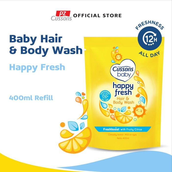 Cussons Baby Happy Fresh Hair & Body Wash Pouch 400ml - 1