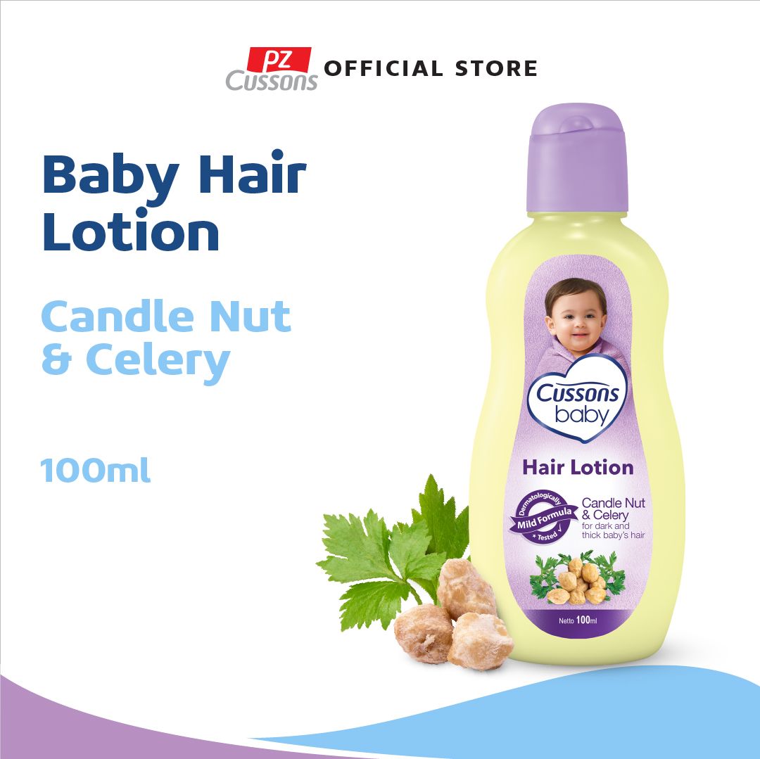 Cussons Baby Hair Lotion Candle Nut & Celery - Losion Rambut Bayi 100ml - 1