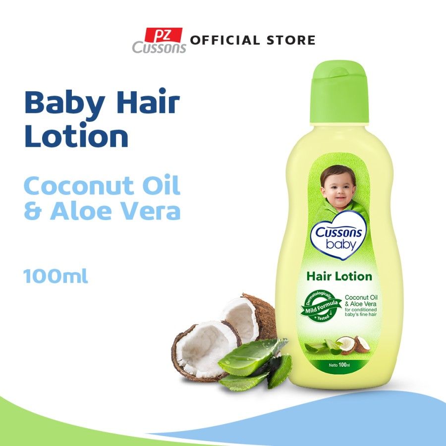 Cussons Baby Hair Lotion Coconut Oil & Aloe Vera - Losion Rambut Bayi 100ml - 1