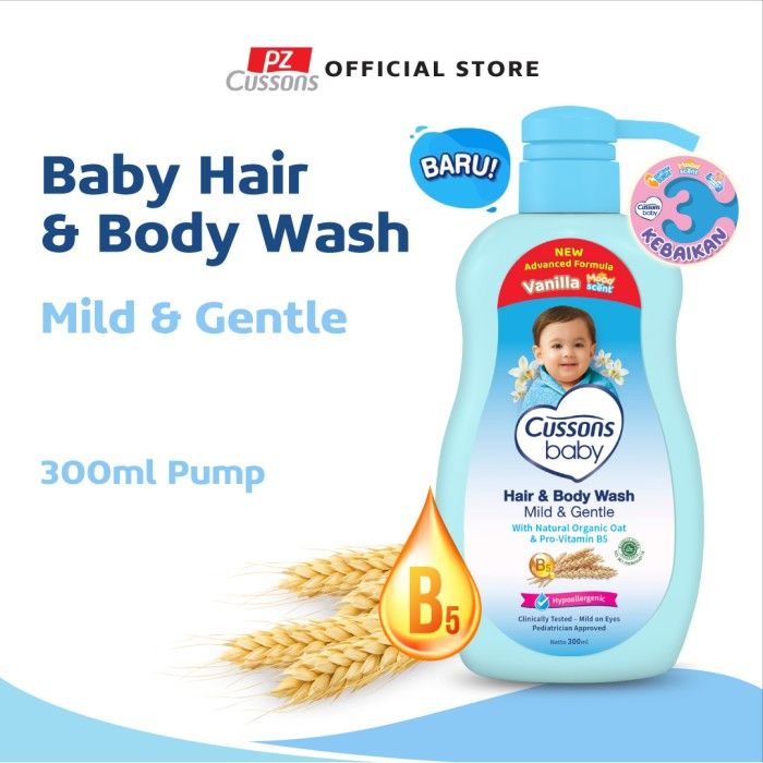Cussons Baby Hair & Body Wash Mild & Gentle - Sabun Bayi 2in1 Pump 300ml - 1