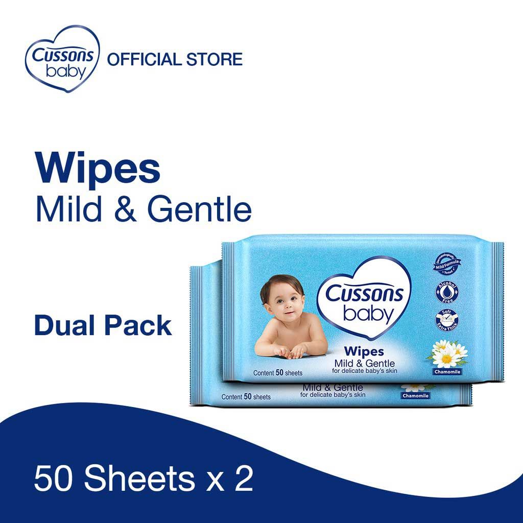 Cussons Baby Wipes Mild & Gentle 50 Sheet (Isi 2) - 2