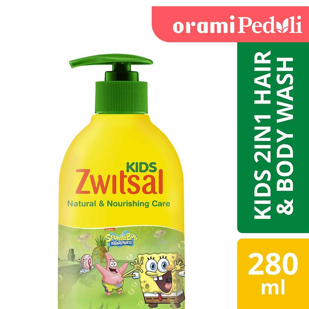 Zwitsal Kids 2 In 1 Sabun Mandi Cair Anak Natural And Nourish 280ml - 1