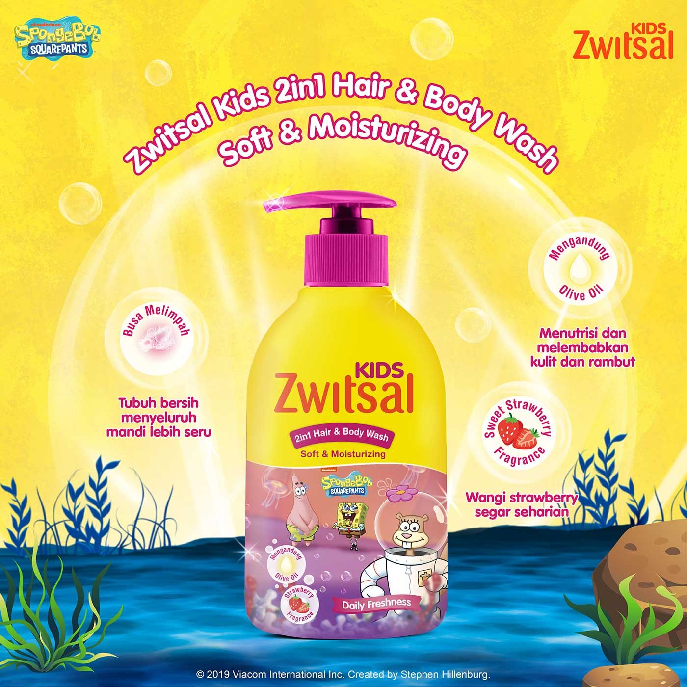 Zwitsal Kids 2 In 1 Sabun Mandi Cair Anak Soft And Moisturizing 280ml - 4