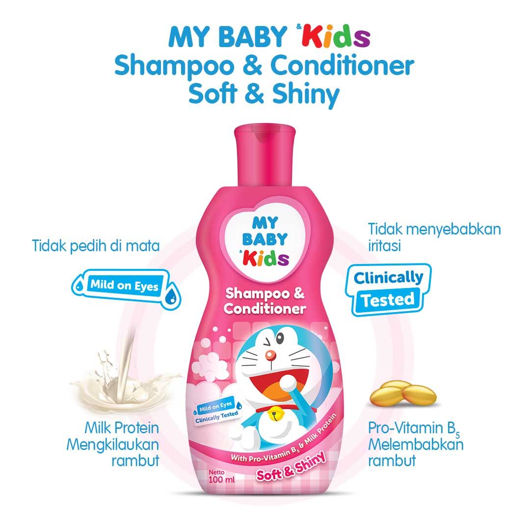My Baby Kids Shampoo & Conditioner 100ML-Soft & Shiny - Pink - 2