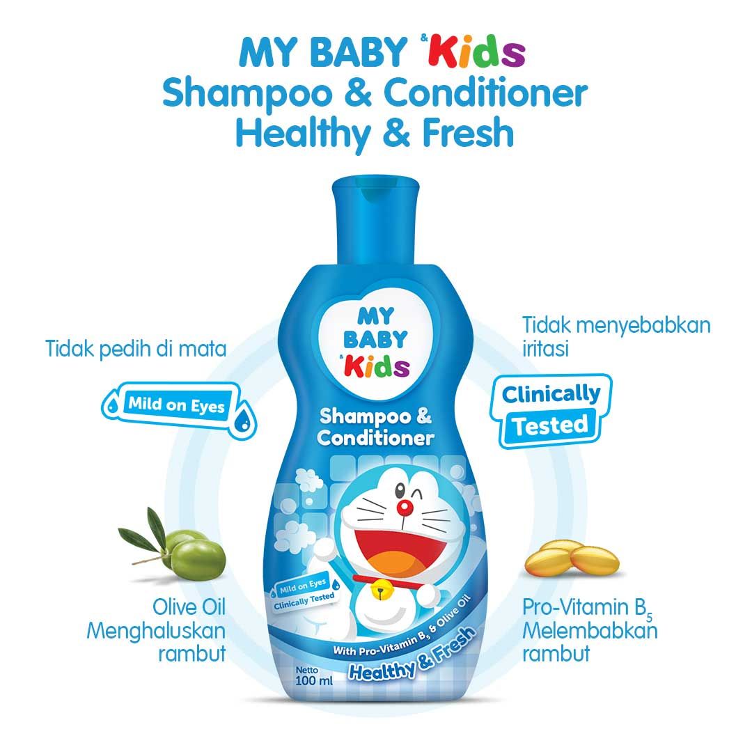 My Baby Kids Shampoo & Conditioner 100ML- Healthy & Fresh - Blue - 2