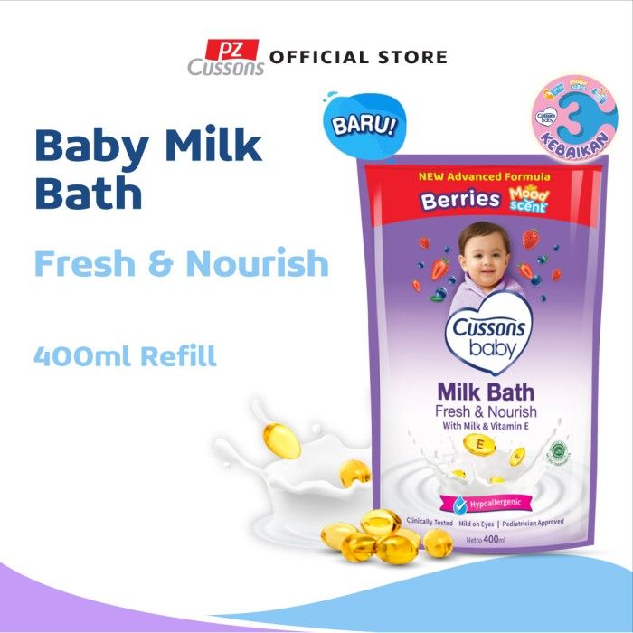 Cussons Baby Milk Bath Fresh & Nourish Pouch 400ml - 1