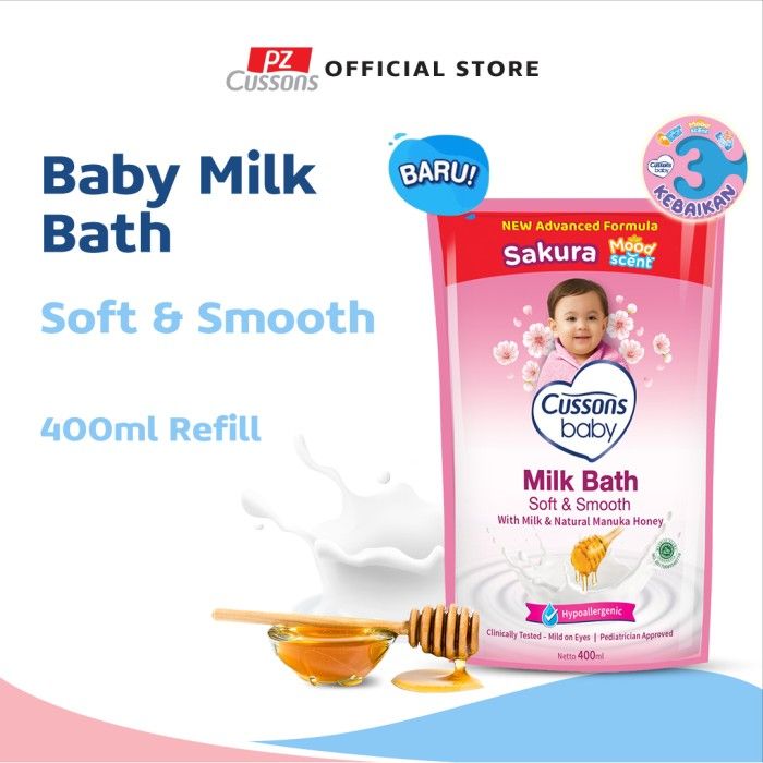 Cussons Baby Milk Bath Soft & Smooth Pouch 400ml - 1