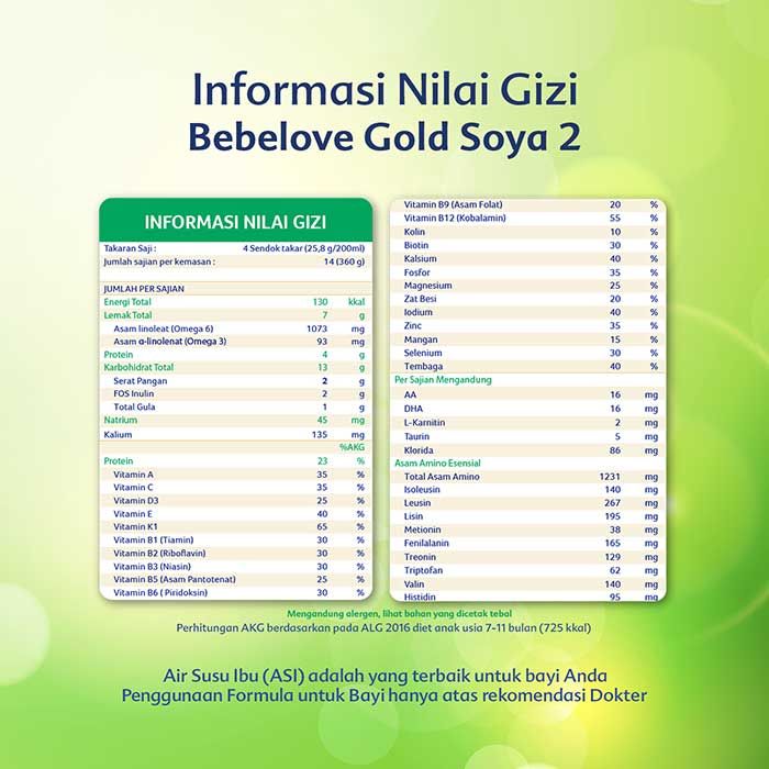 Bebelove Gold Soya 2 Formula Soya Bayi Bubuk 360 GR - 2