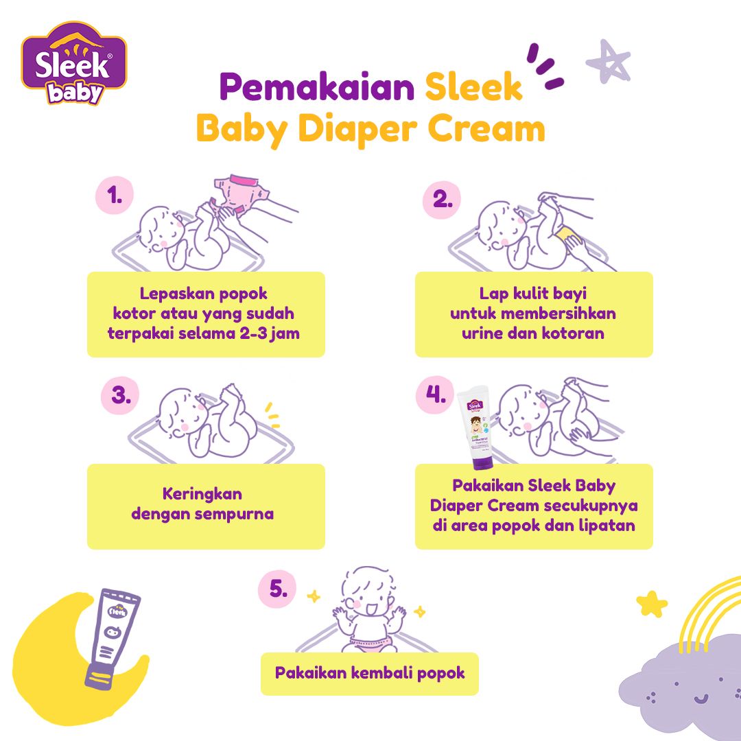 Sleek Baby Natural Antibacterial Diaper Cream Tube 80ml - 3