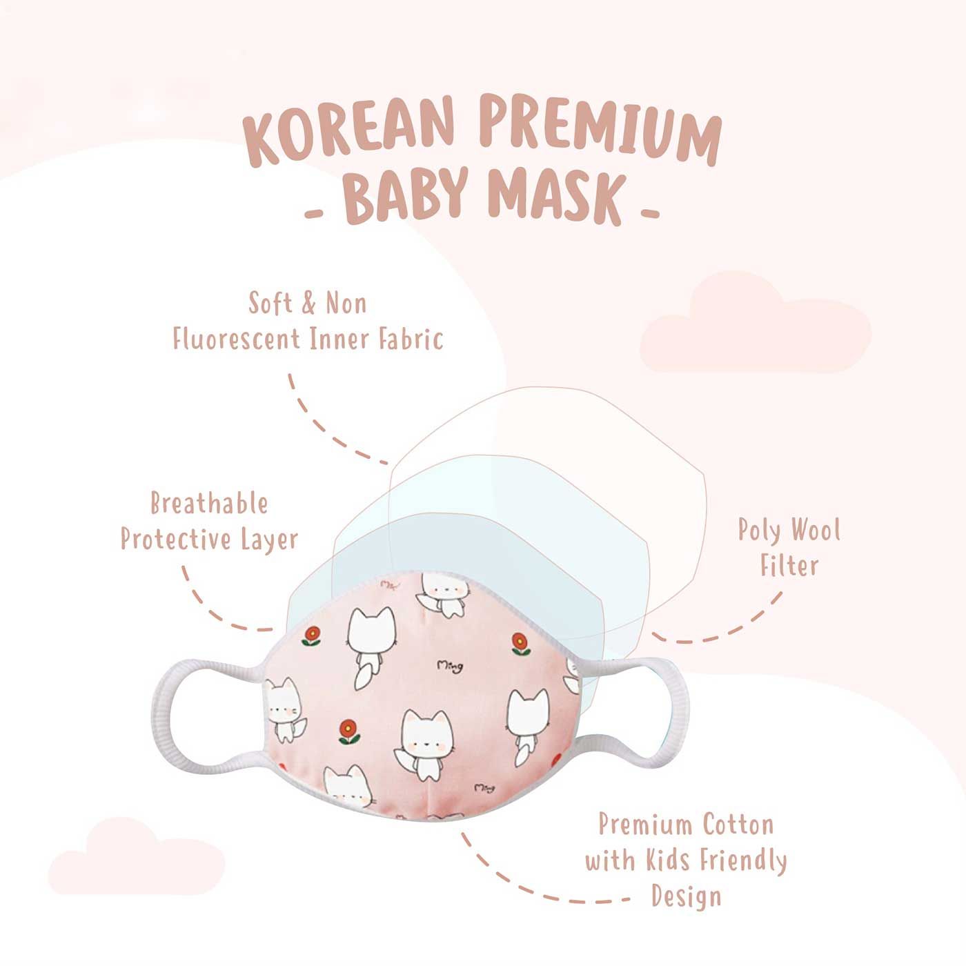 Down to Earth Korean Premium Baby Mask Grey Stars - 3
