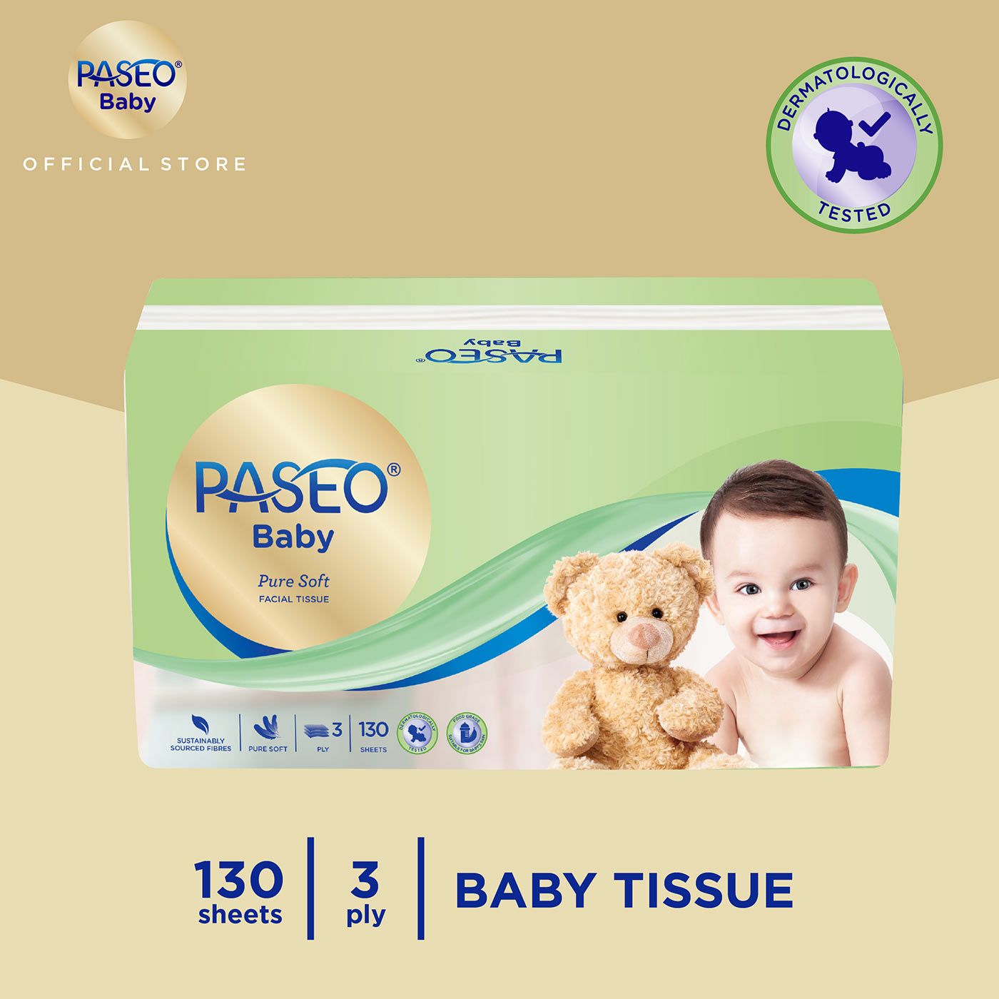 Paseo Pure Soft Facial Soft Pack 130's - 1