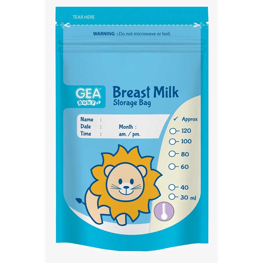 Gea Baby Breast Milk Storage Bag  Safari Edition - Blue Lion 120Ml - 4