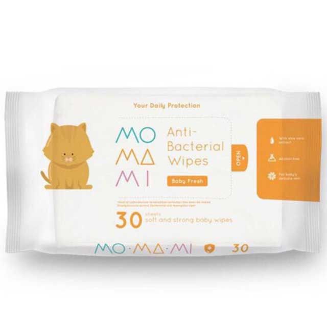 Momami Anti - Bacterial Wipes / Tisue basah 30sheet - 1