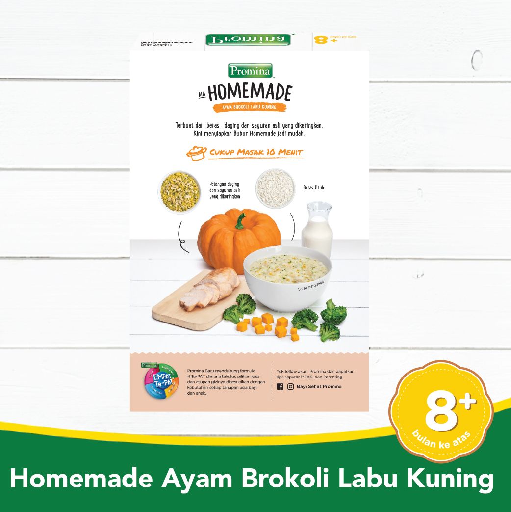 PROMINA 8+ Homemade Bubur Ayam Brokoli Labu Kuning Box - 100gr - 4