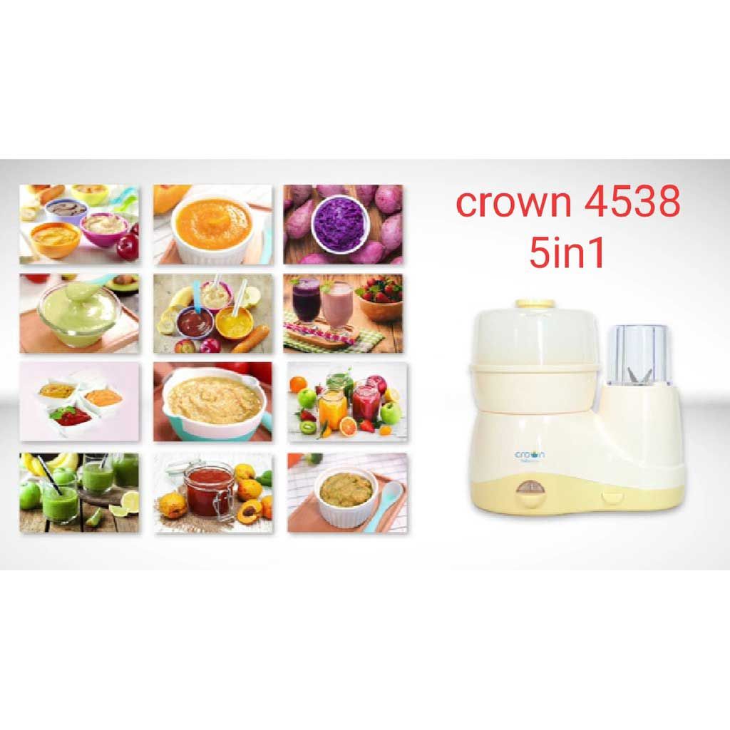 Crown Baby Care CR4538-5in1 Healthy Baby Mechine Blender Steam Multifungtion - 1
