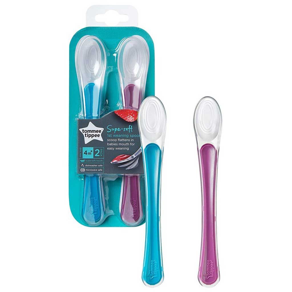 Tommee Tippee First Weaning Spoons Silicone 4m+ Blue-Purple - 1