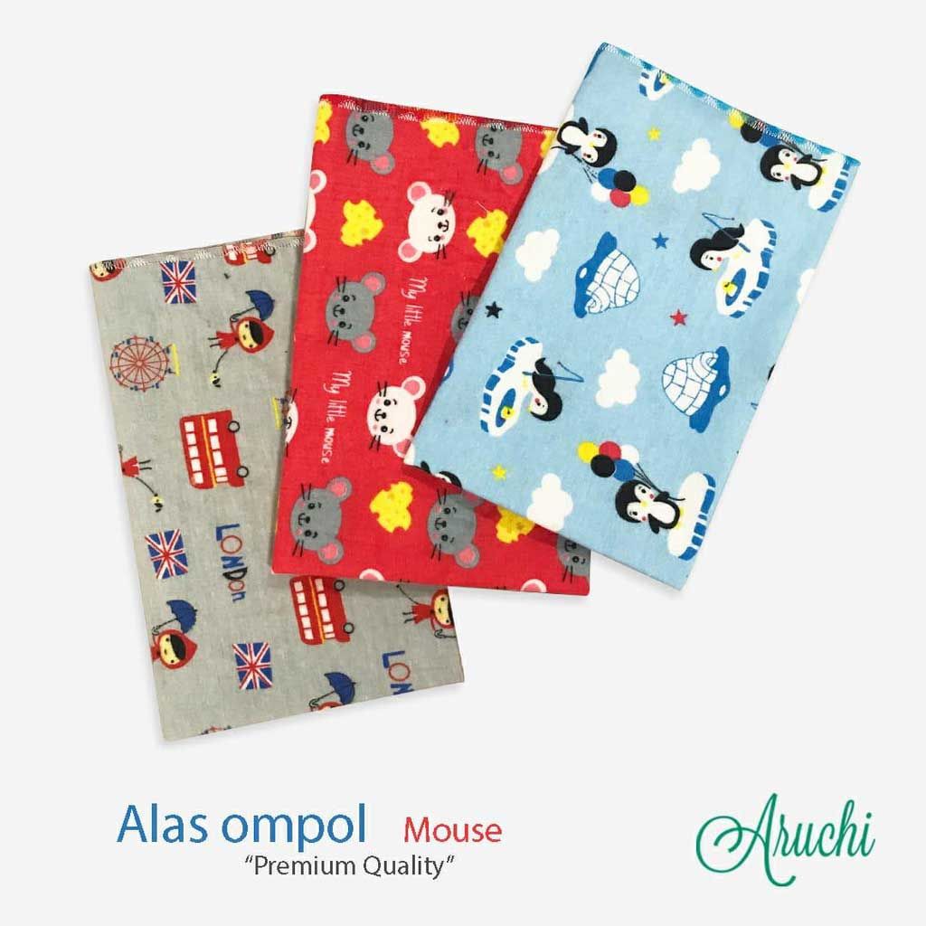 Aruchi Baby Alas Ompol Size 50cm x 60cm Motif Mouse Isi 3 - 1