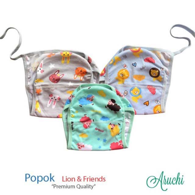 Aruchi Baby Cloth Diapers Isi 3 Motif (Popok Tali) Motif Lion&Friends - 1