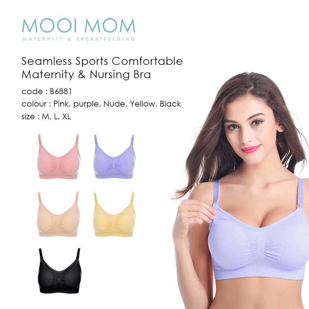 Mooimom Seamless Sports Comfortable Maternity & Nursing Color Black - M - 1