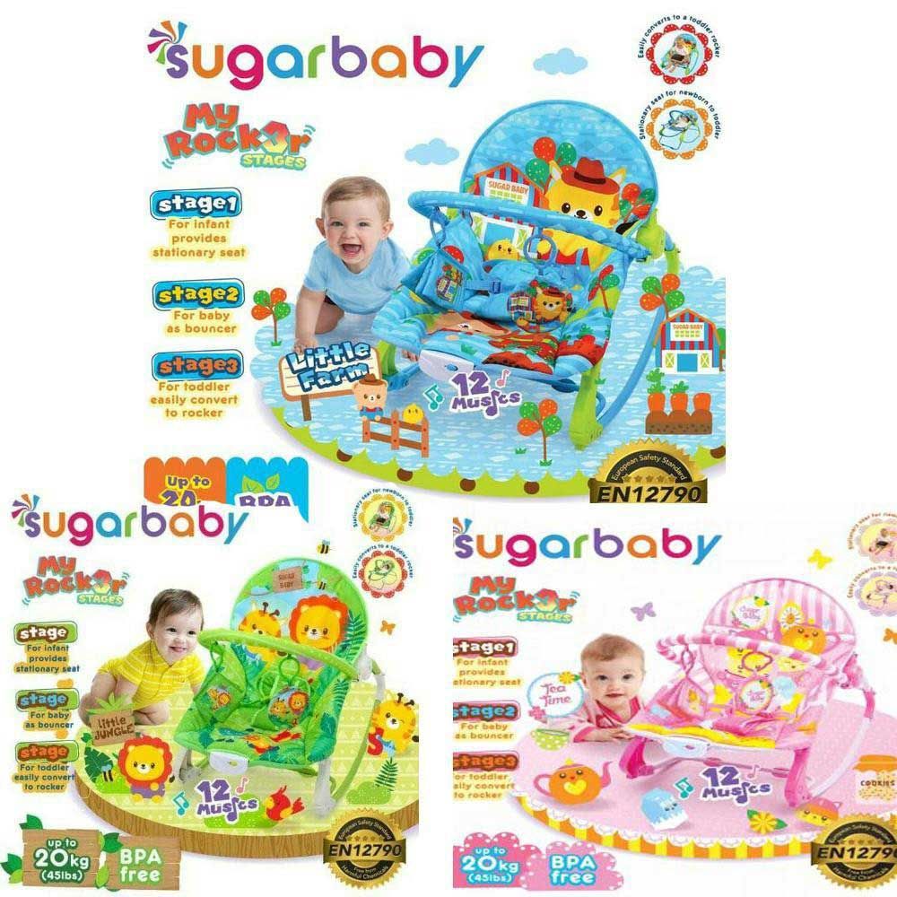 Sugar Baby Bouncer My Rocker 3 Stage - Little Farm (Blue) - 1