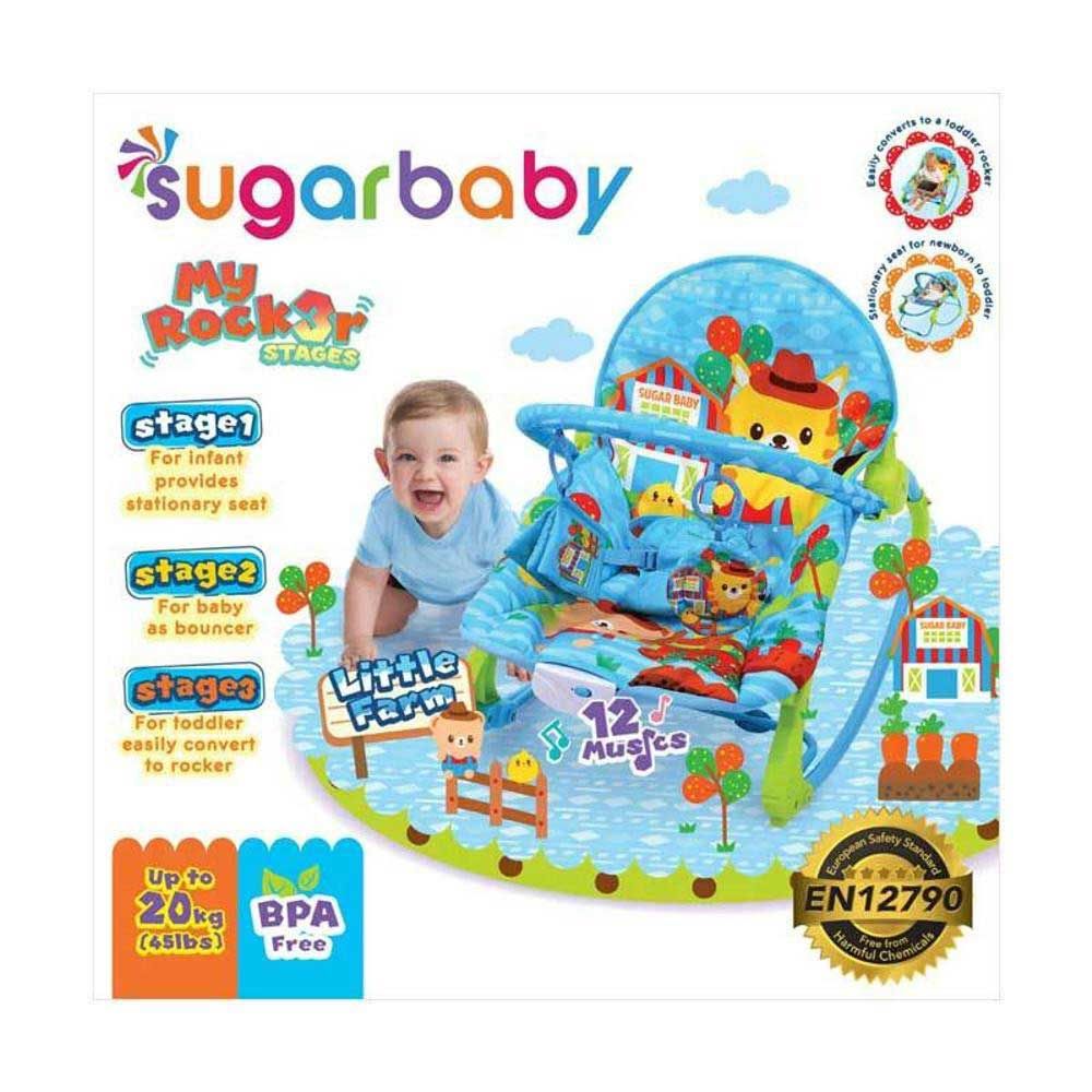 Sugar Baby Bouncer My Rocker 3 Stage - Little Farm (Blue) - 2
