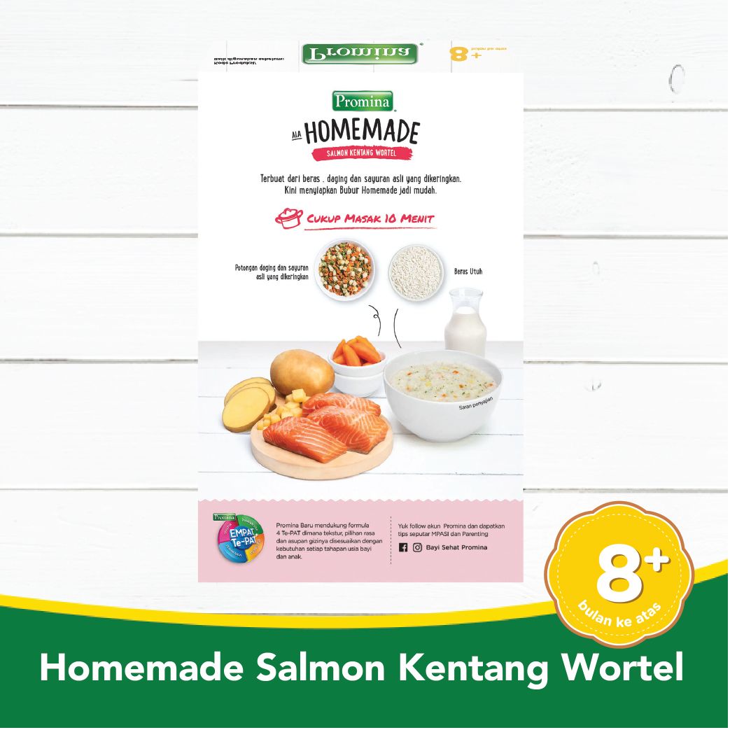 PROMINA 8+ Homemade Bubur Salmon Kentang Wortel Box - 100gr - 4