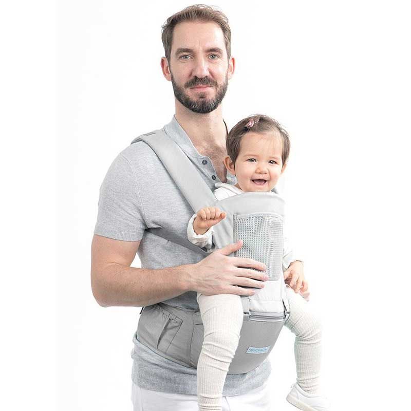 Mooimom Casual Hipseat Carrier White Grey H90502WZ - 1
