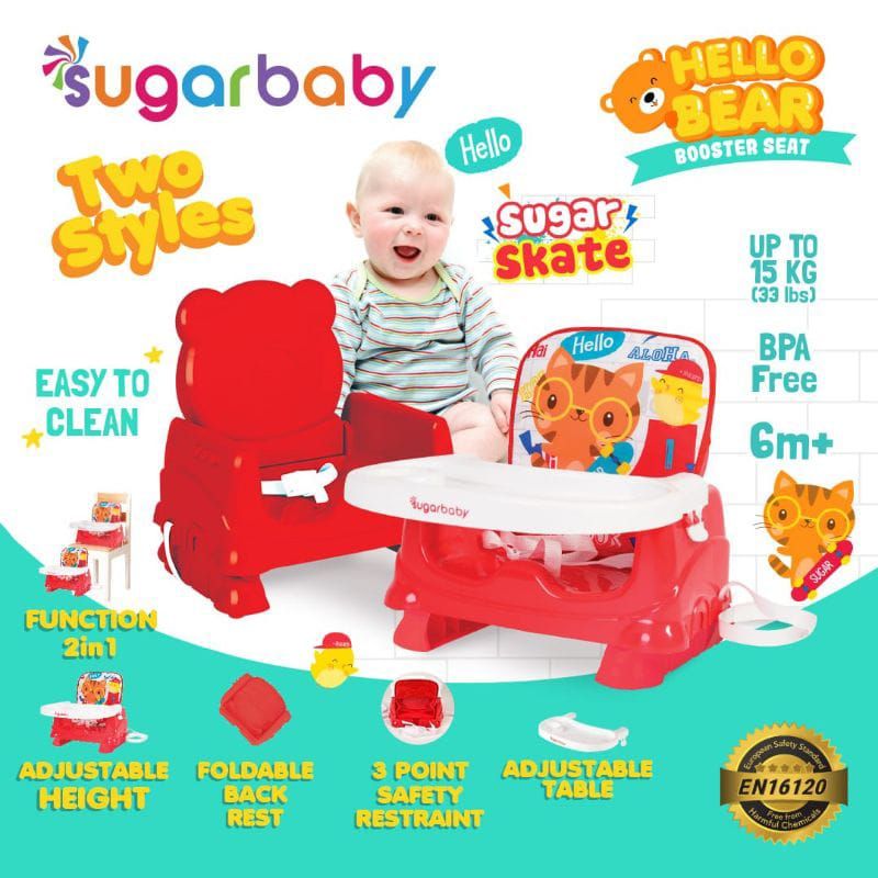 Sugar Baby Sit On Me Folded Booster Seat - Sugar Skate - 1