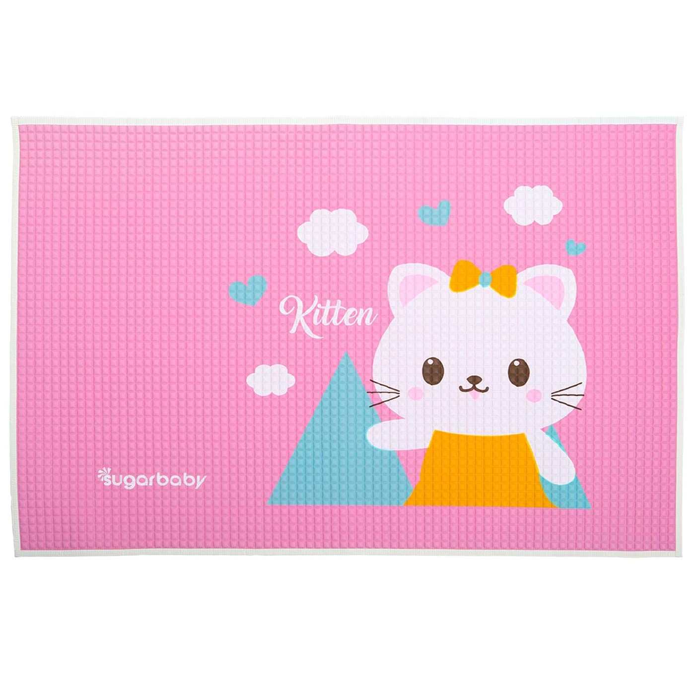 Sugar Baby Premium Air Filled Rubber Cot Sheet Pink Kitten - 1